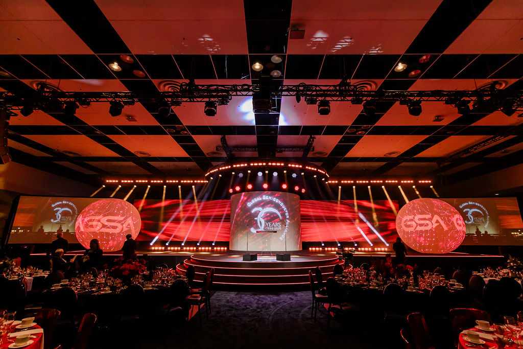 Award dinner setting