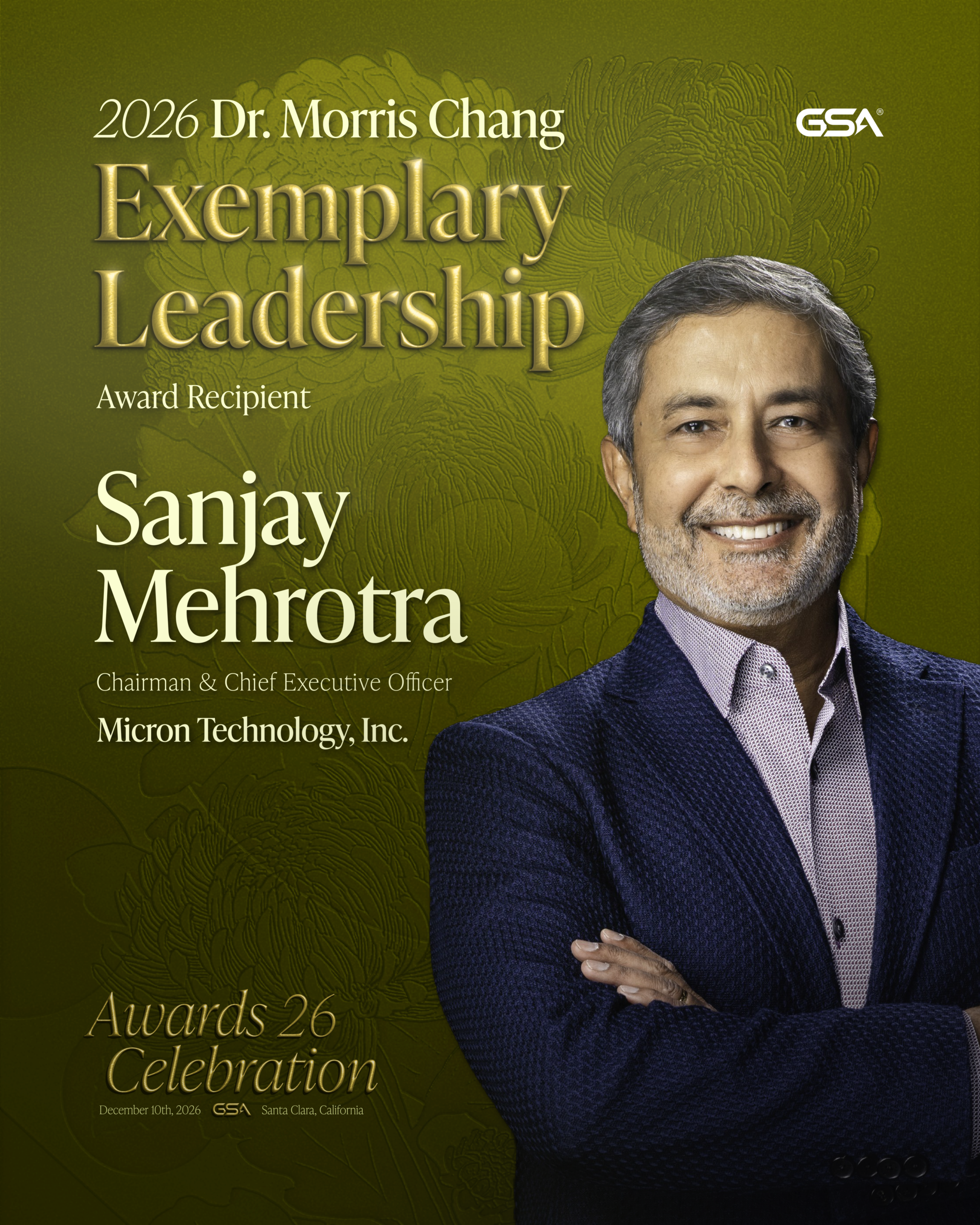 Sanjay Mehrotra, Chairman and CEO at Micron Technology to Receive Global Semiconductor Alliance’s Highest Honor, the Dr. Morris Chang Exemplary Leadership Award
